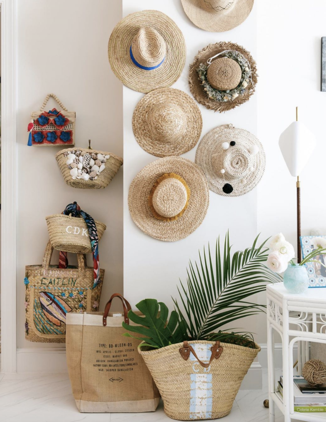 Wicker beach cheap hat